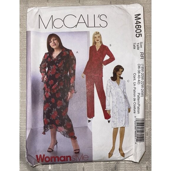 McCalls M4605  SEWING PATTERN SZ 18-24 Lined top Dress Skirt unlined Pants - Picture 1 of 2